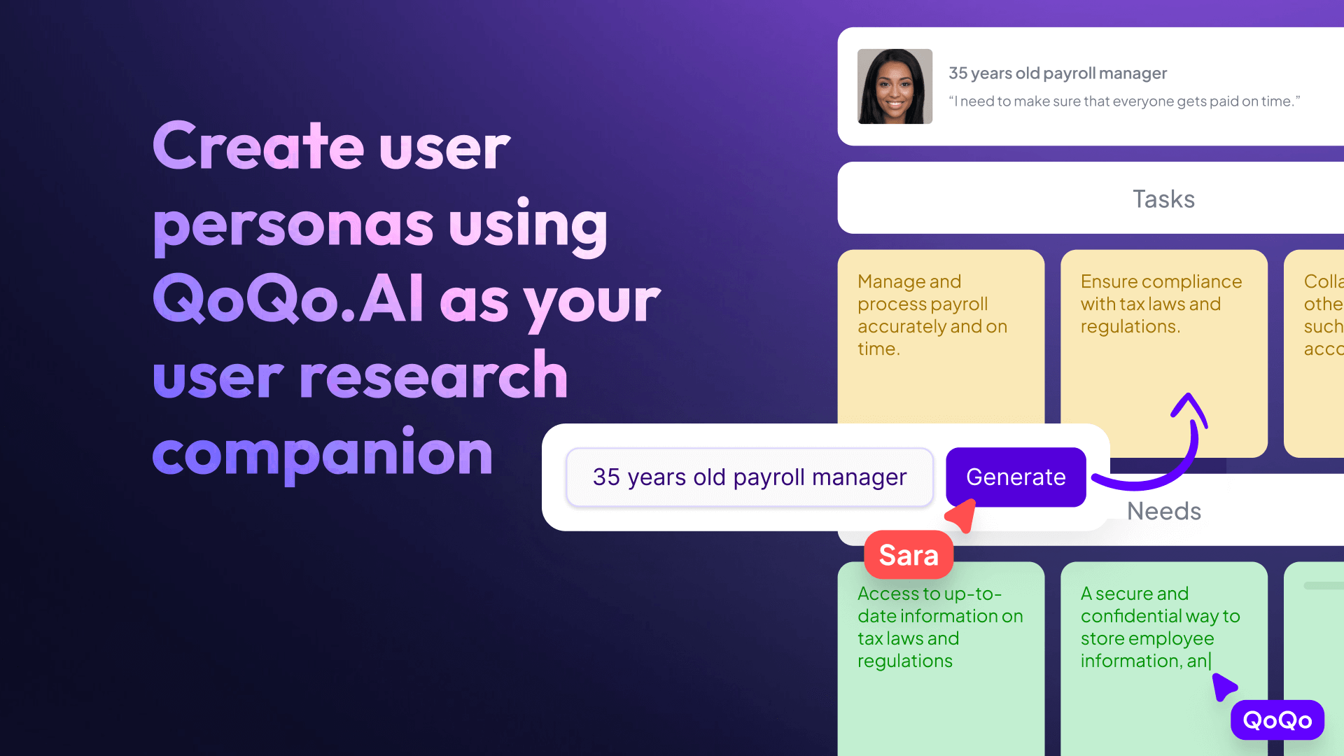 Create user personas using QoQo.AI as your user research companion