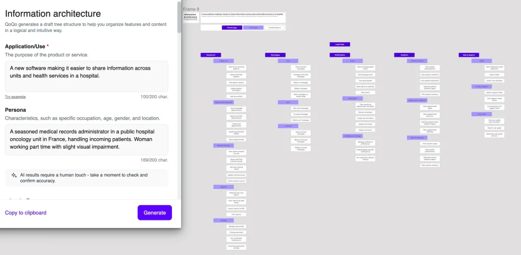 Draft information architecture by QoQo